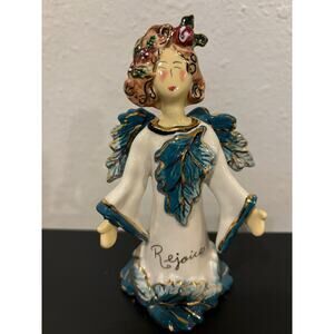 Blue Sky Rejoice Angel Christmas Ornament Bell Heather Goldminc Clayworks